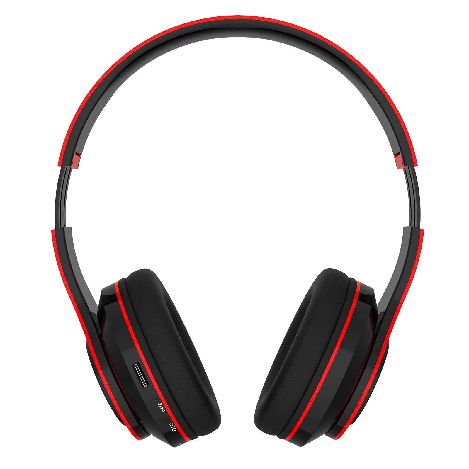 Foldable Over-Ear Bluetooth Singular Wireless Headphones with Mic, Red