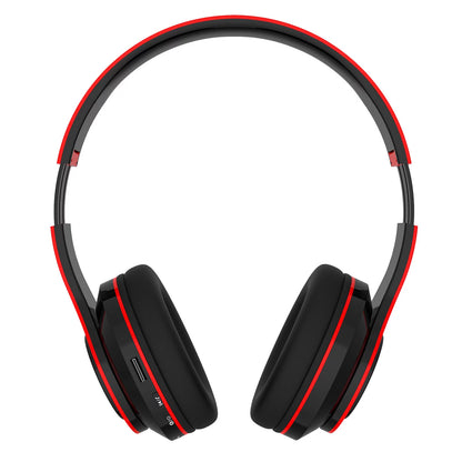 Foldable Over-Ear Bluetooth Singular Wireless Headphones with Mic, Red